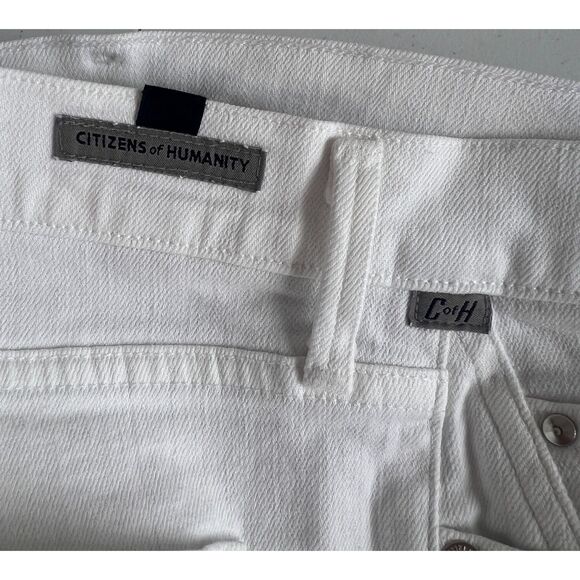 Citizens of Humanity Women's White Denim Skinny Crop Jeans Size 28 - Picture 3 of 12